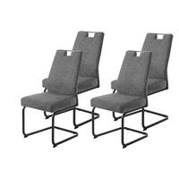 SCHWINGSTUHL-SET KERSTIN II S 4ER-SET - Anthrazit/Schwarz, MODERN, Textil/Metall (47/100/64cm) - P & B