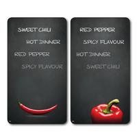 Herdabdeckplatte Schwarz/Rot Esg-Glas 52x30 cm 2er-Set - Schwarz, Basics, Glas (52/30/0,80cm) - Kesper