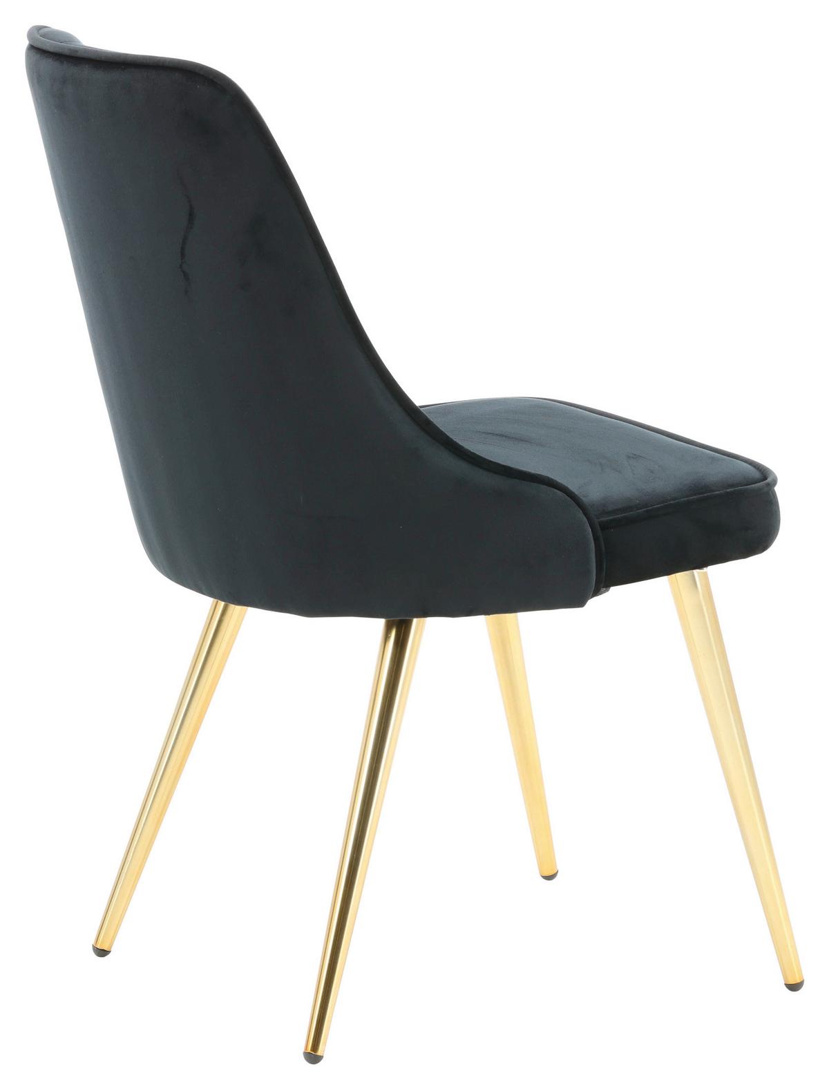 Stuhl-Set Velvet Deluxe - Goldfarben/Schwarz, Design, Kunststoff/Textil (50/88.5/66cm) - Livetastic