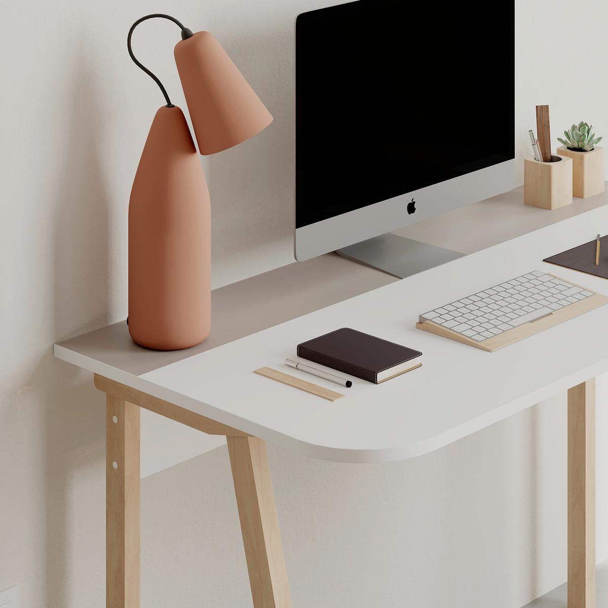 Computertisch Luton Weiß/mokka B: 1020 Cm - Eichefarben/Weiß, Design, Holzwerkstoff (120/60/75cm) - Livetastic