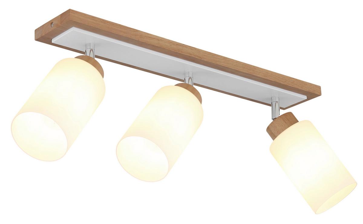 BODOVÉ SVÍTIDLO ROWENA - bílá/opál, Design, kov/dřevo (59,9/10,3/22cm) - Globo