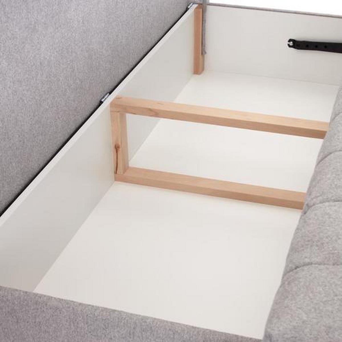 Boxspring pohovka na spanie Marino, sivobéžová - čierna/sivobéžová, Modern, drevo/textil (208/102/96cm) - Luca Bessoni