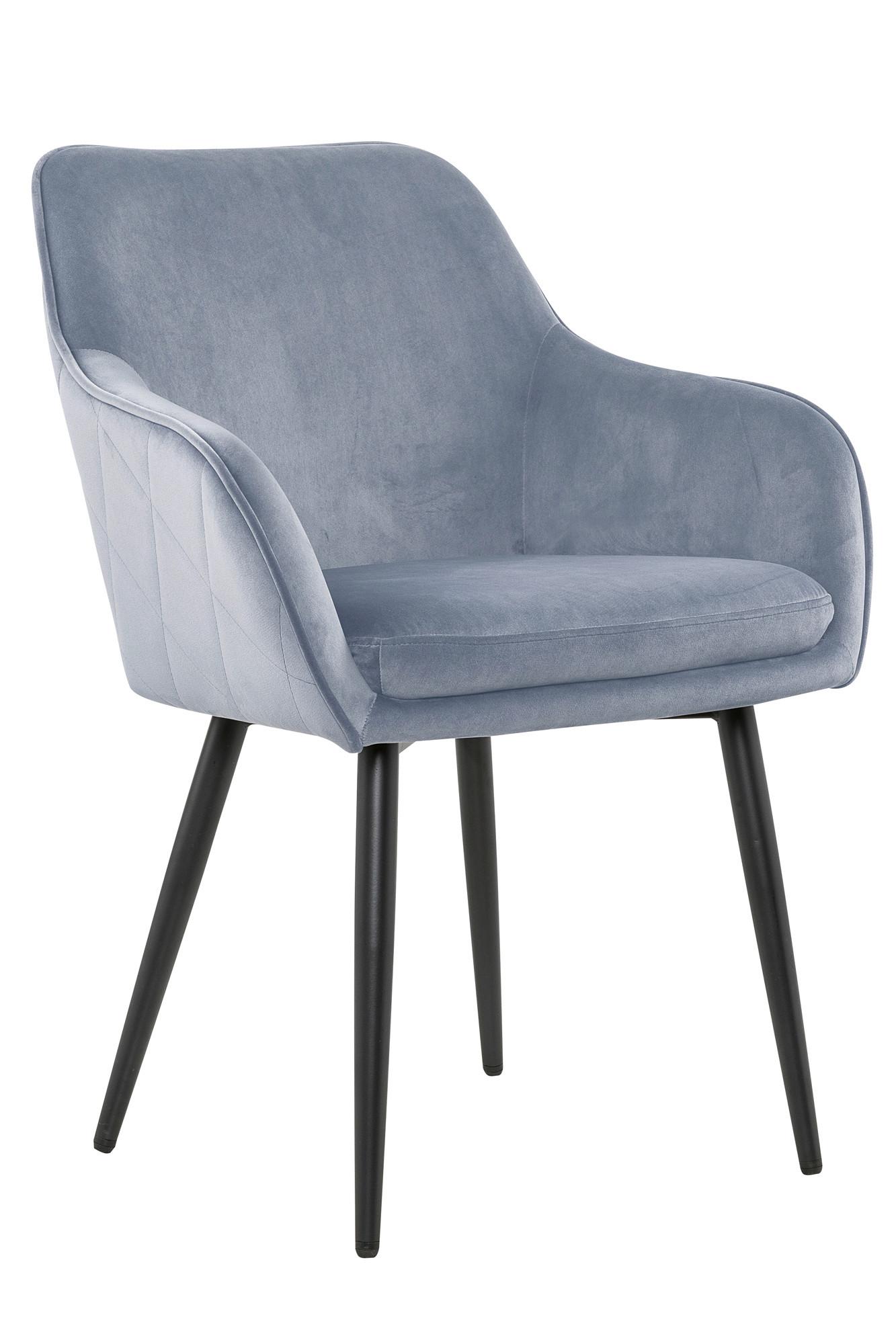 Armlehnstuhl Hellgrau B: 61cm - Hellgrau/Schwarz, MODERN, Textil/Metall (61/85/60cm) - Livetastic