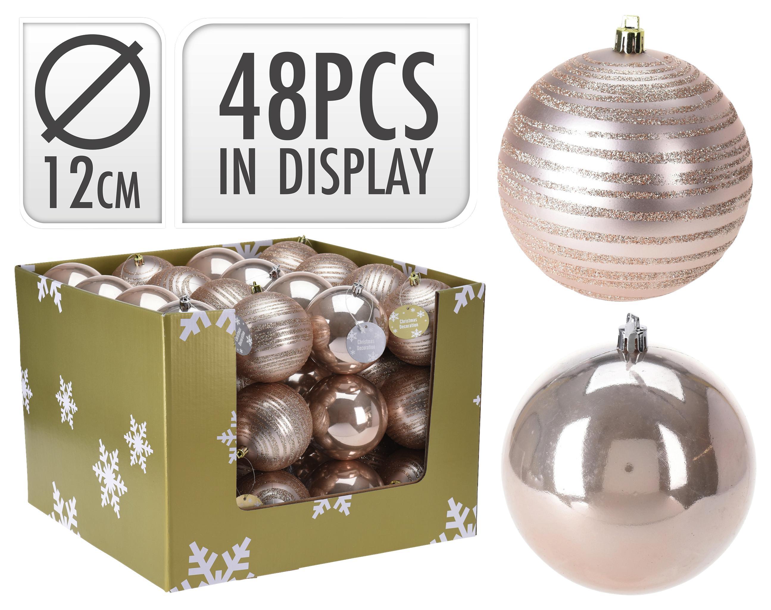 Karácsonyfa Gömb Bea - Rózsaszín, modern, Műanyag (12cm)