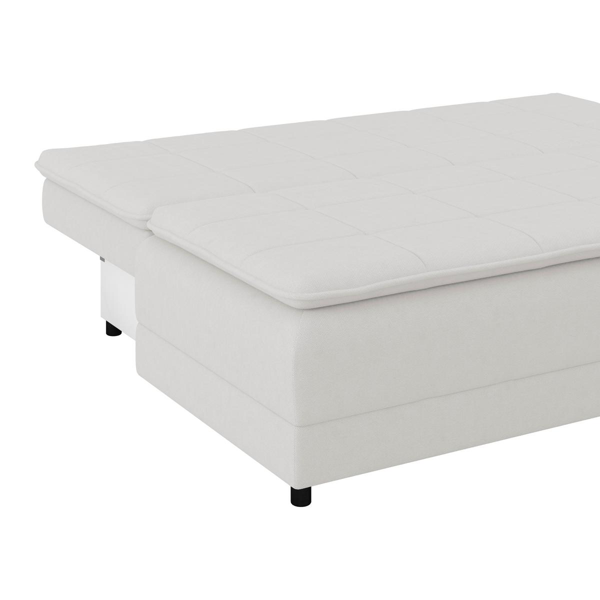 Pohovka s funkciou bíla barva - bílá/černá, Moderní, textil/plast (202/73-92/105cm) - Luca Bessoni