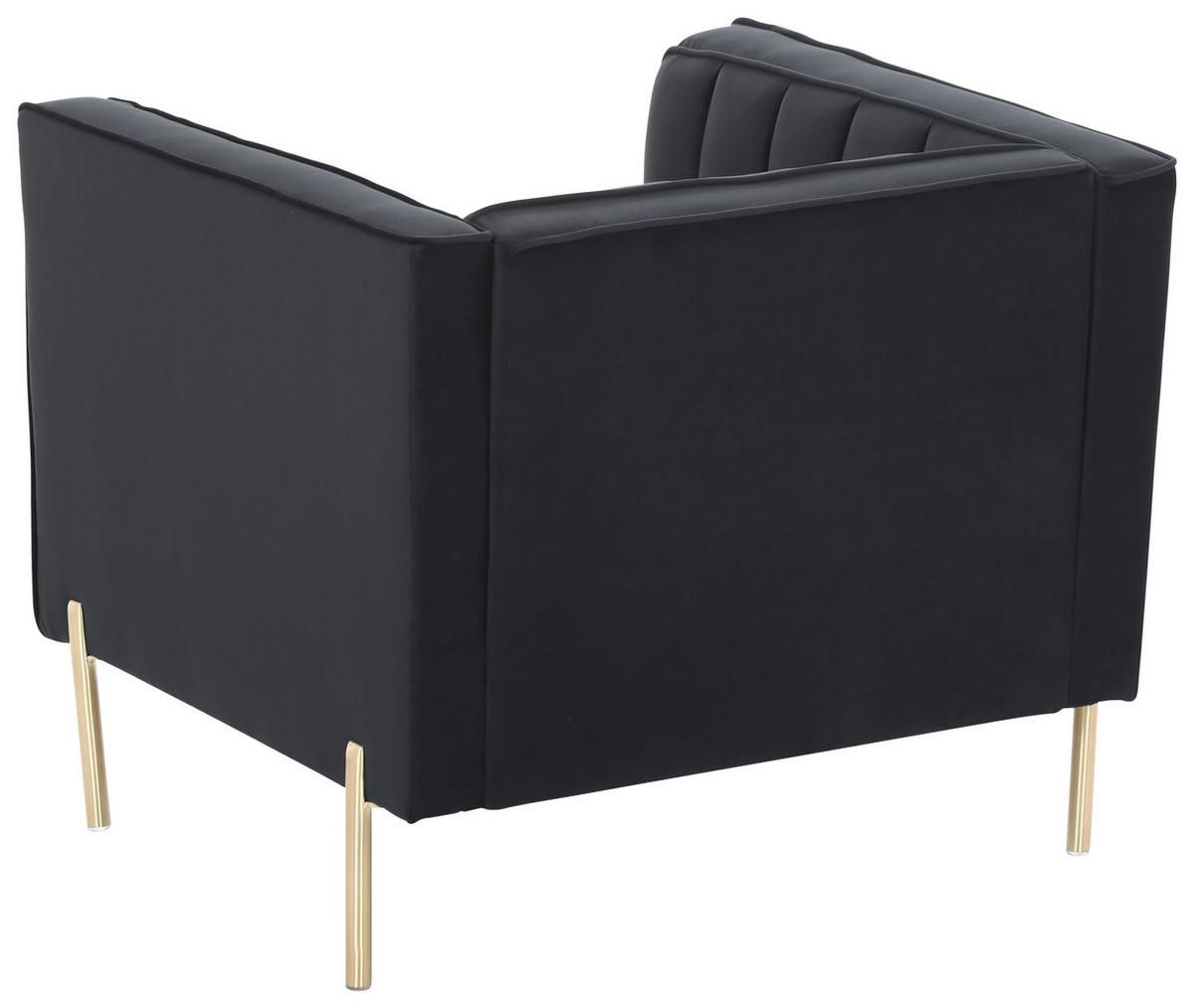 Sessel Sono - Goldfarben/Schwarz, Design, Textil (101/75/85cm) - Livetastic