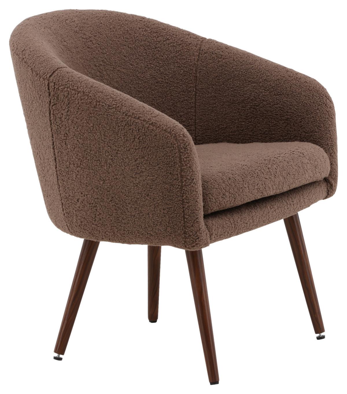 Sessel Wanda, Braun B: 68 cm - Braun, Design, Textil/Metall (68/75/63cm) - Livetastic