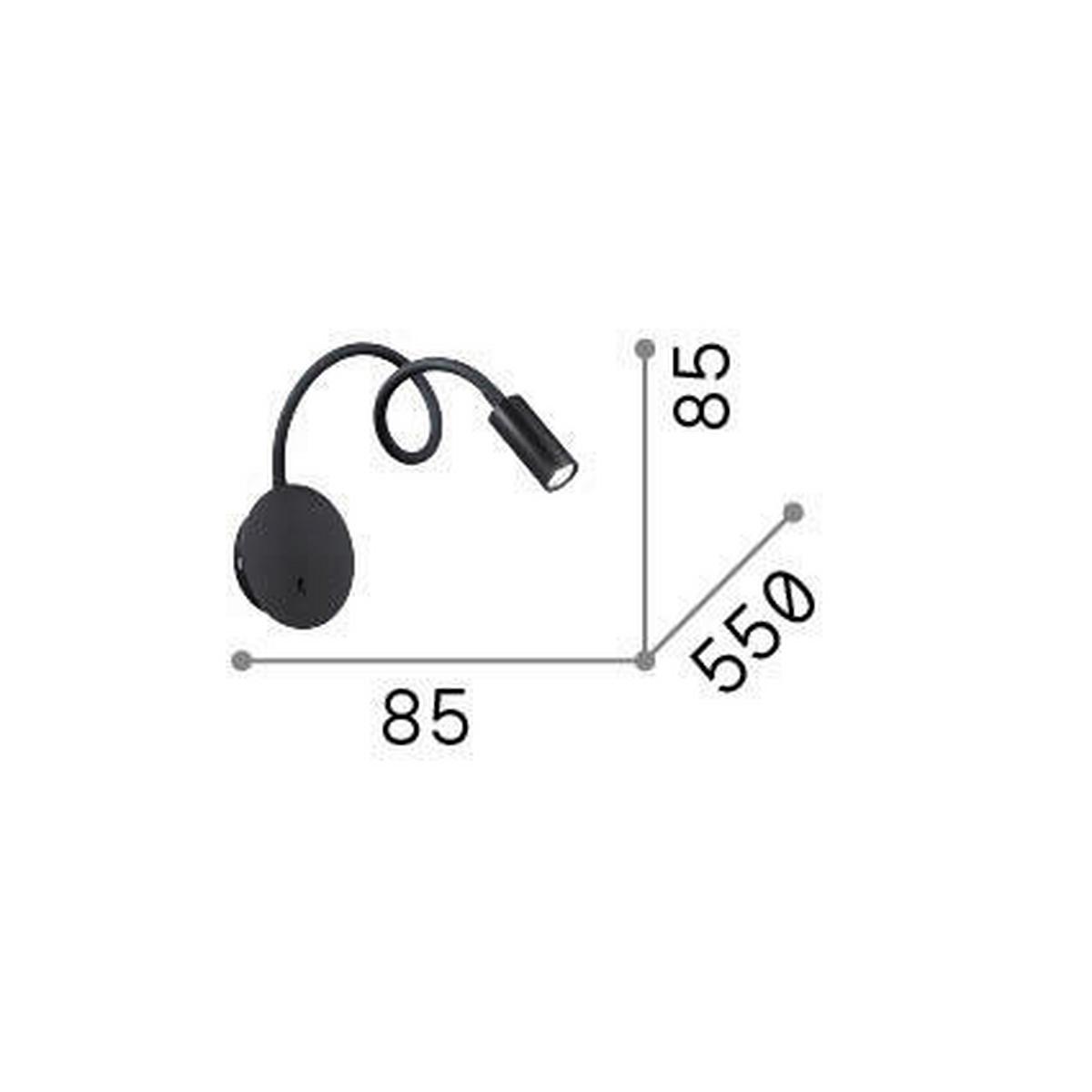 Wandleuchte Bianco Weiß D: 8,5 Cm - Weiß, Basics, Kunststoff/Metall (8,5/28\55cm) - Ideal Lux