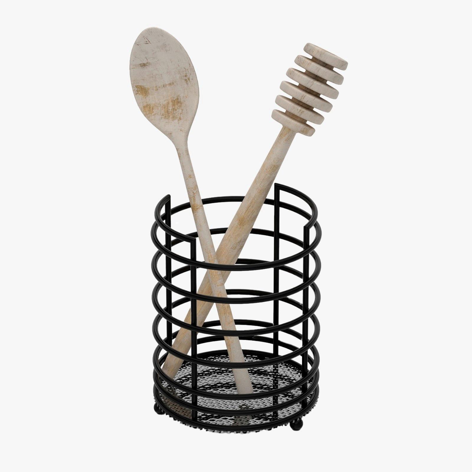 Besteckkorb Alessio - Schwarz, KONVENTIONELL, Metall (11/11/14cm) - James Wood