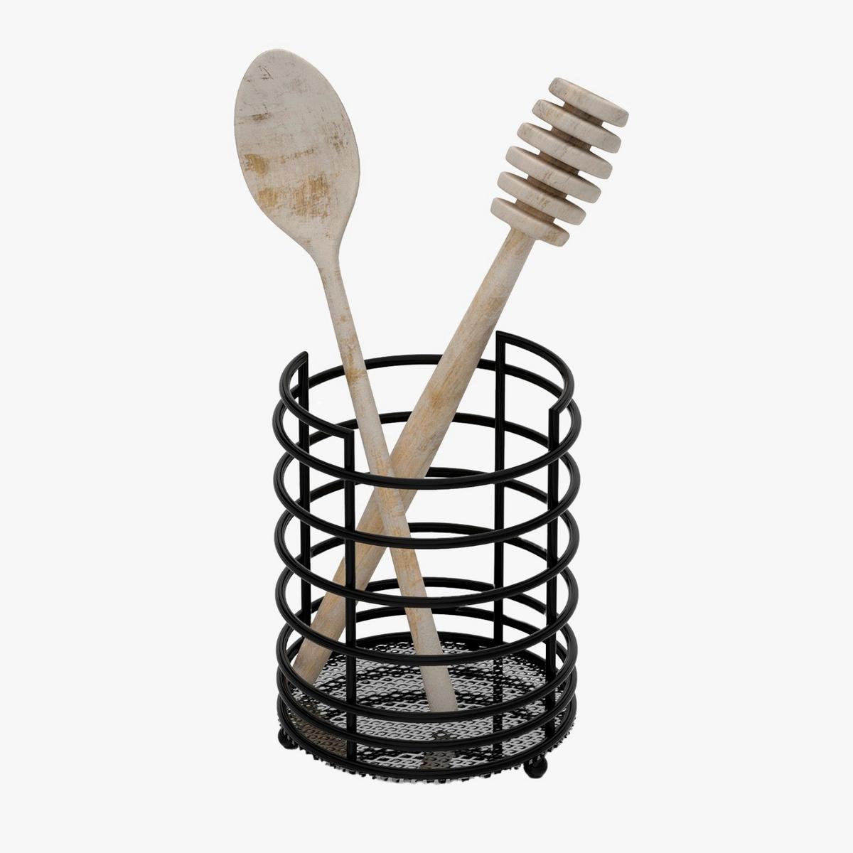 Besteckkorb Alessio - Schwarz, KONVENTIONELL, Metall (11/11/14cm) - James Wood