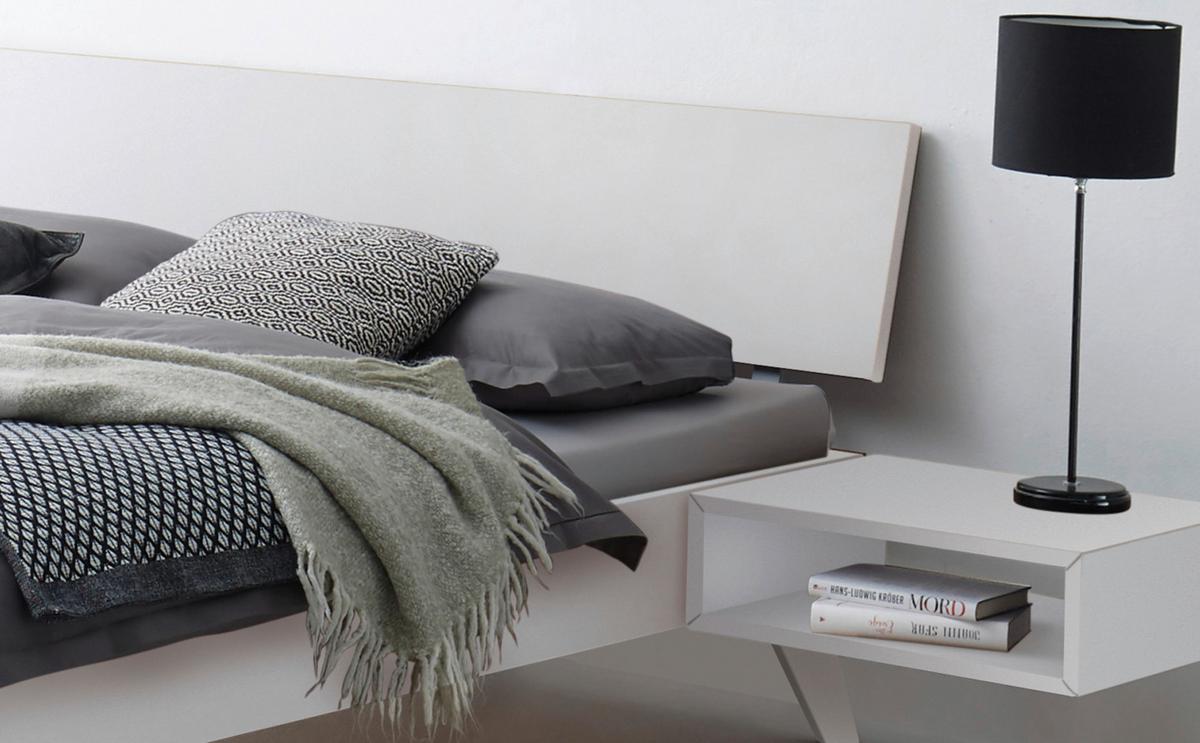 Bett Ancona, Weiß 160x200 Cm - Weiß, Natur, Holzwerkstoff (160/200cm) - Hasena