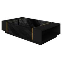 Couchtisch Onyx - Schwarz Hochglanz/Weiß Hochglanz, Design, Holzwerkstoff (65/104/36,5cm) - MID.YOU