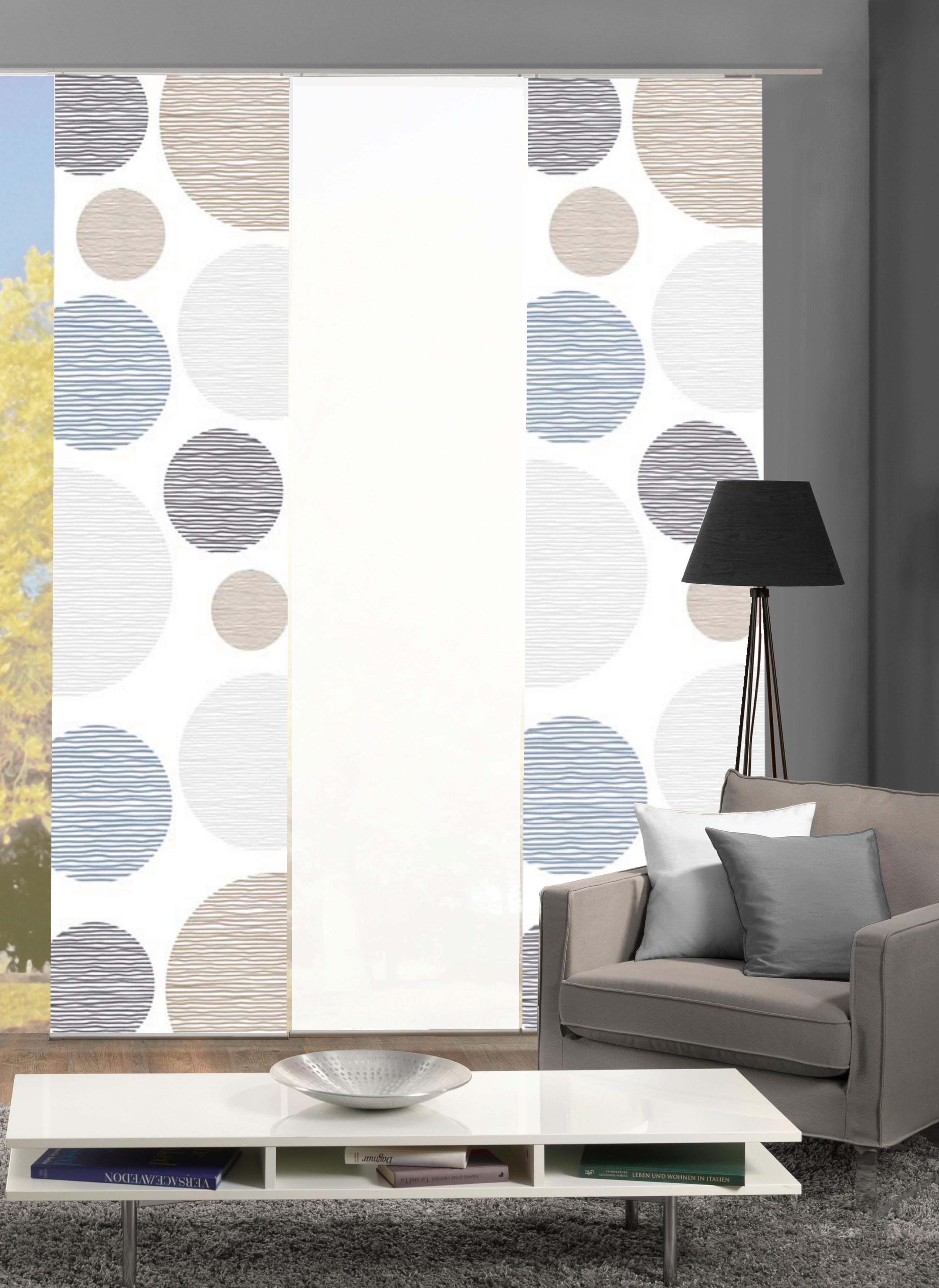 Flächenvorhang 3er Set Borden - Taupe, Design, Textil (60/245cm) - Schmidt W. Gmbh