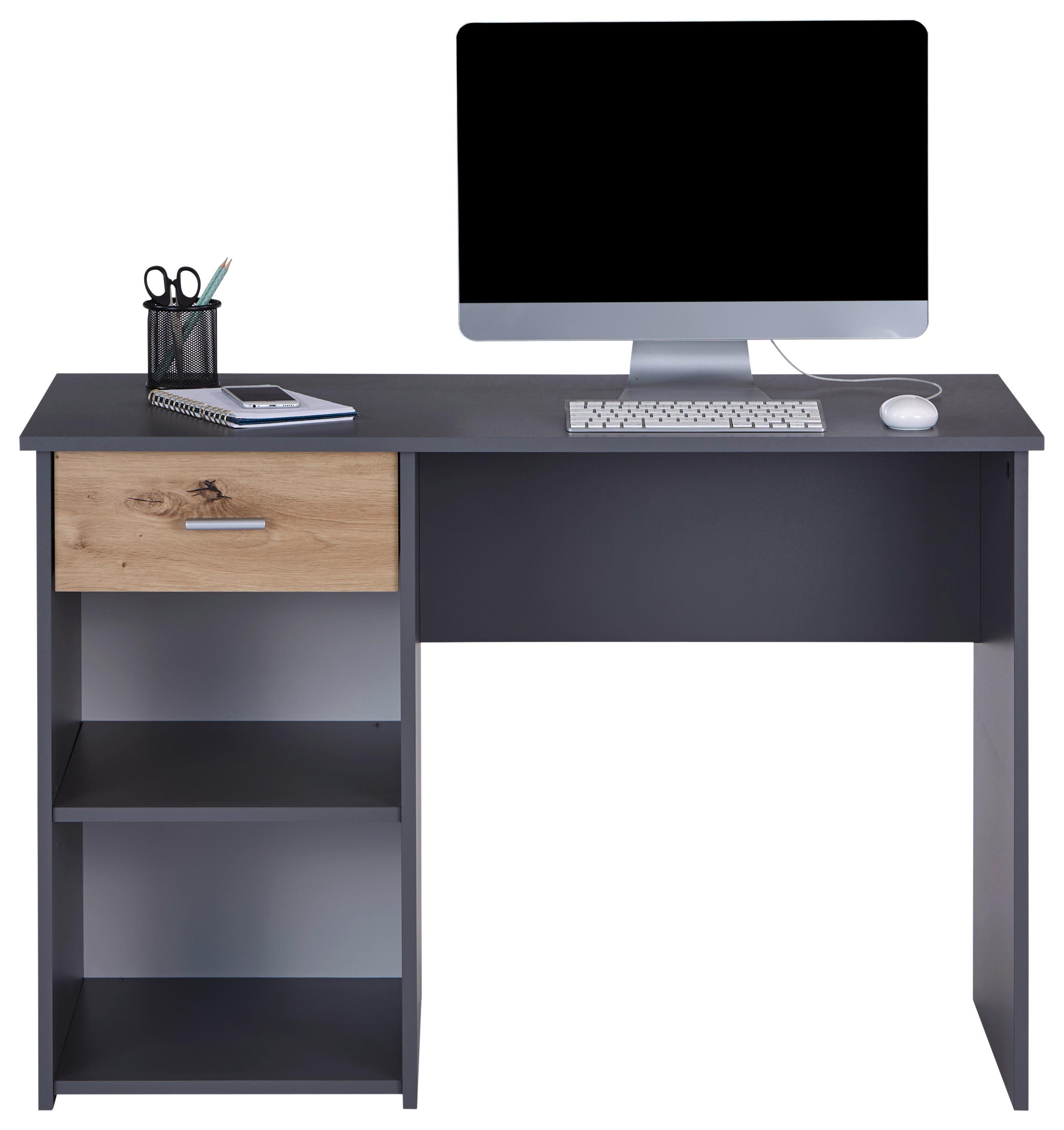 Schreibtisch KUBEK 2 in Eiche Artisan und Anthrazit