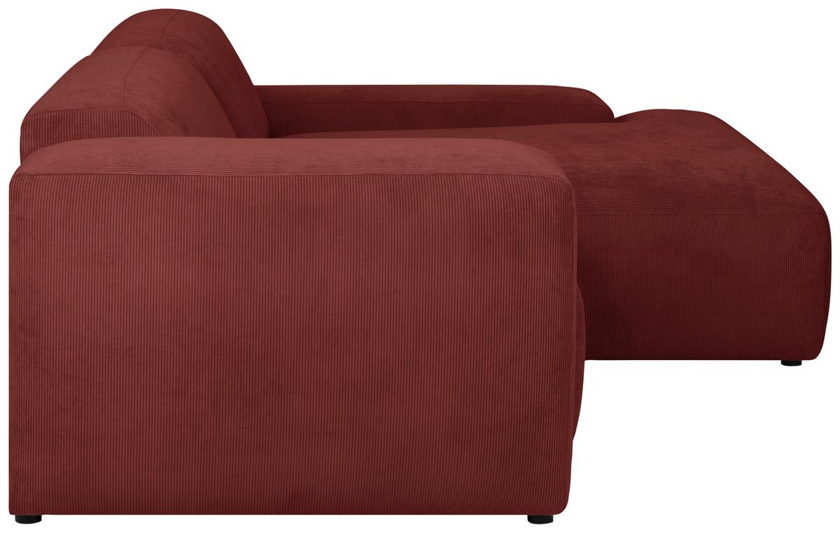 Ecksofa Hannah Rot 252x170 Cm - Rot/Schwarz, Design, Textil (252/170cm) - MID.YOU
