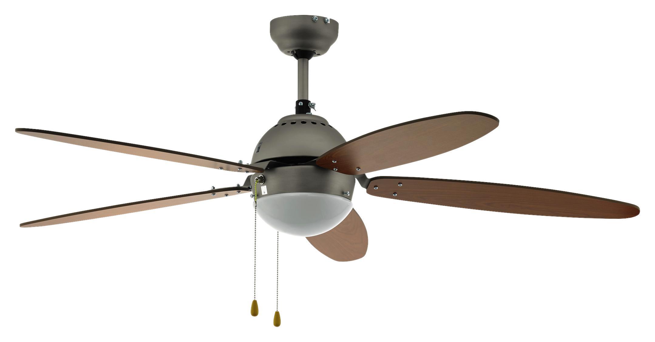 Deckenventilator Susale - Braun/Nickelfarben, MODERN, Holz/Metall (132/40,6cm)