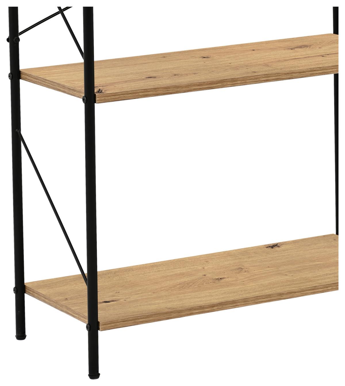 Regal Tim 3 Schwarz B: 63 cm - Schwarz/Eiche Artisan, Trend, Holzwerkstoff/Metall (63/89/30cm)