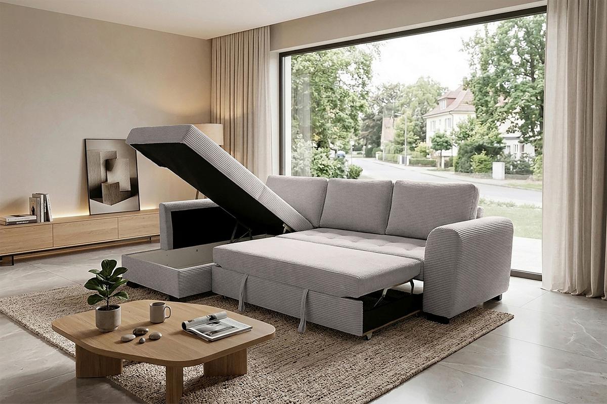 Ecksofa John Graubraun S: 178x239 Cm - Graubraun/Schwarz, Trend, Textil (178/239cm)