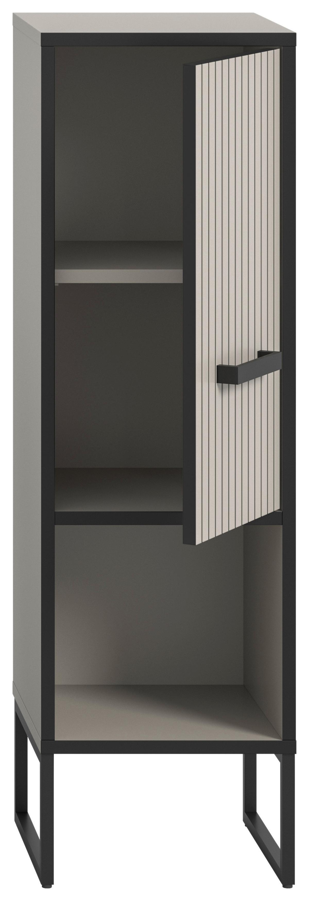 Midischrank Bagno Kaschmir B: 30 Cm - Kaschmir/Schwarz, MODERN, Holzwerkstoff (30/101/32cm) - MID.YOU