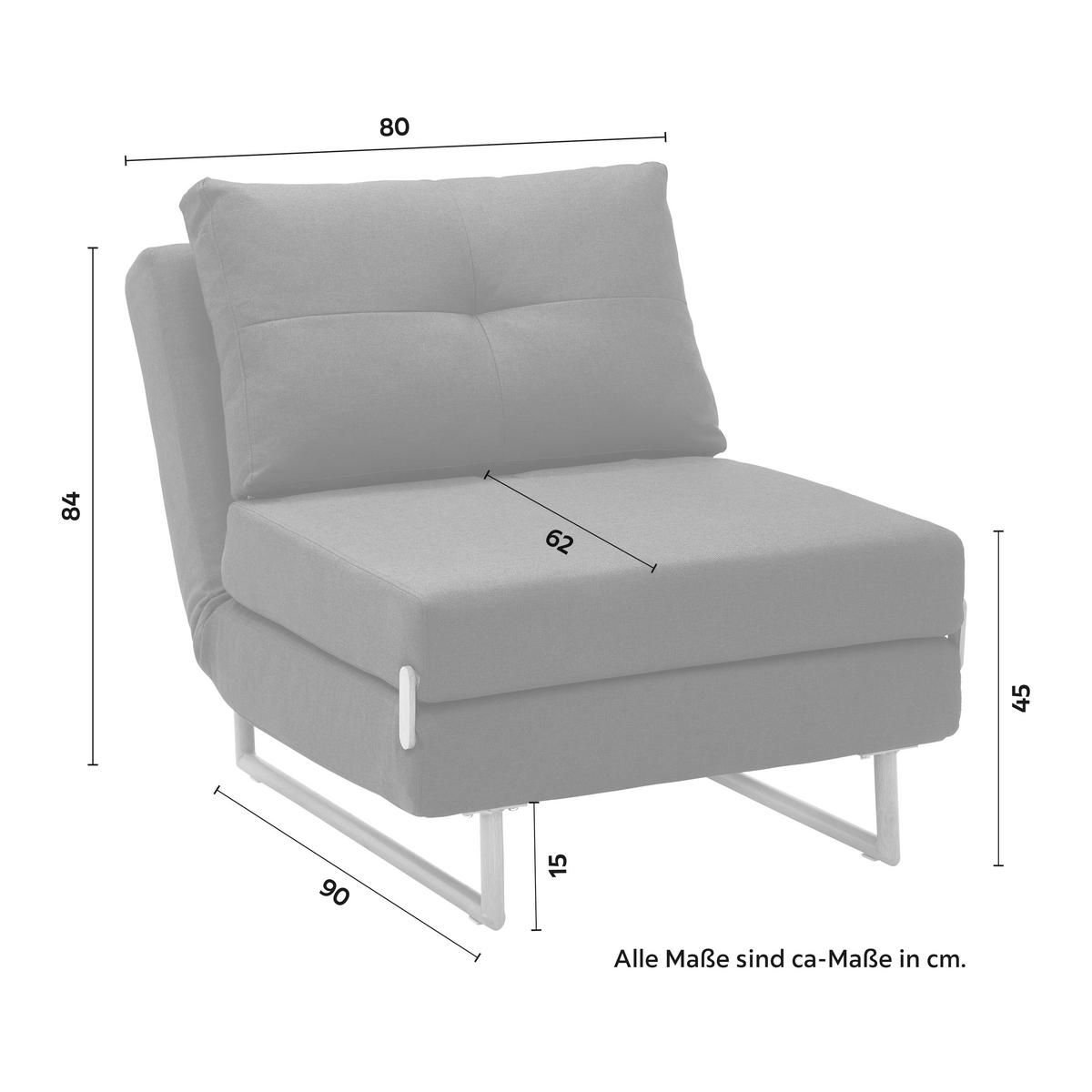 Rozkladacia pohovka Malic tmavosivé - farba duba/tmavosivá, Modern, kov/textil (80/84/90cm) - Bessagi Home