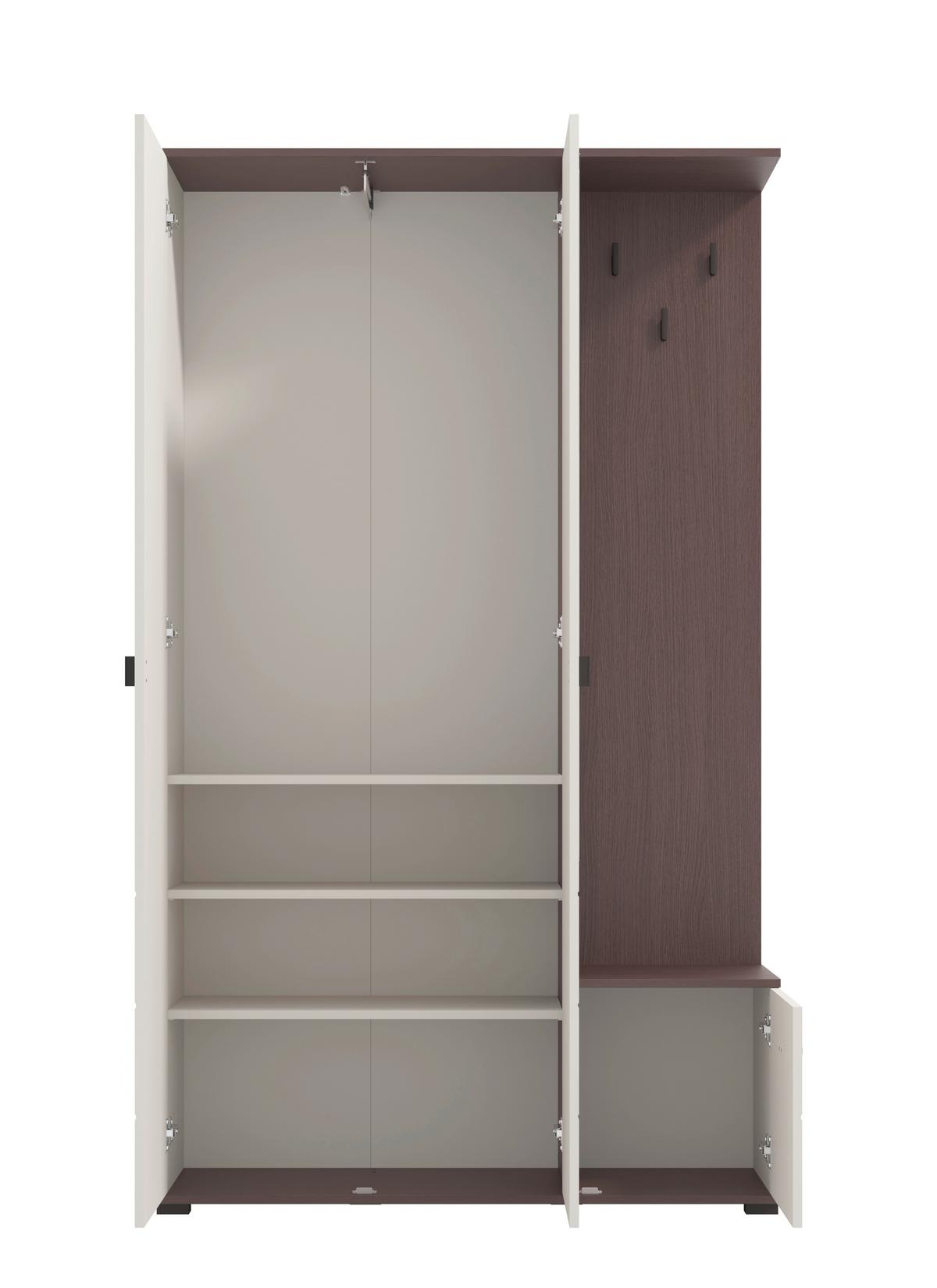 Előszobafal Canvey 115/197cm - kasmírszínű/sötét tölgy, Modern, faalapú anyag (115,5/197/35cm)