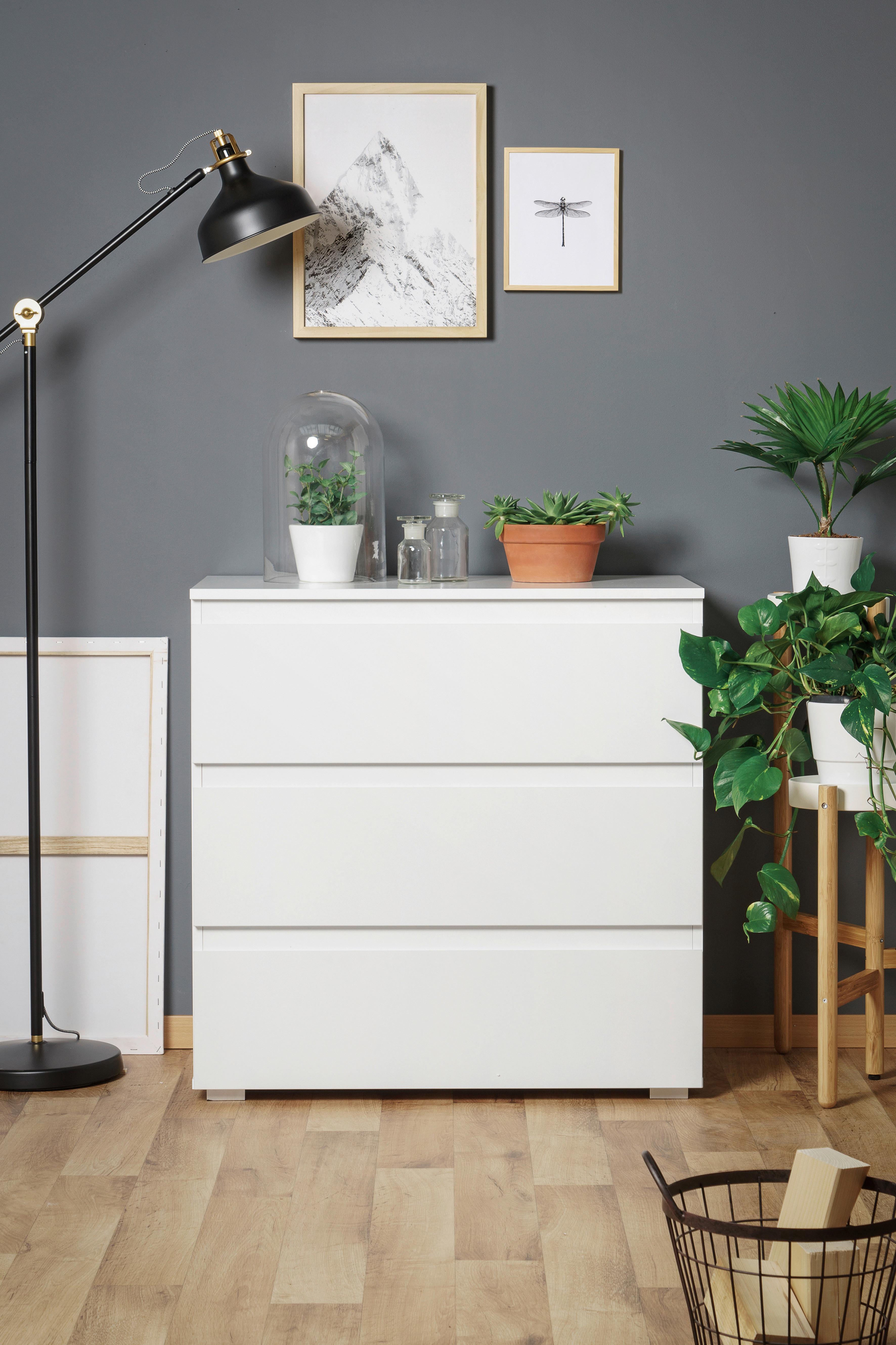 Kommode 80 cm Image Weiß - Weiß, KONVENTIONELL, Holzwerkstoff (80/80/45cm) - Livetastic