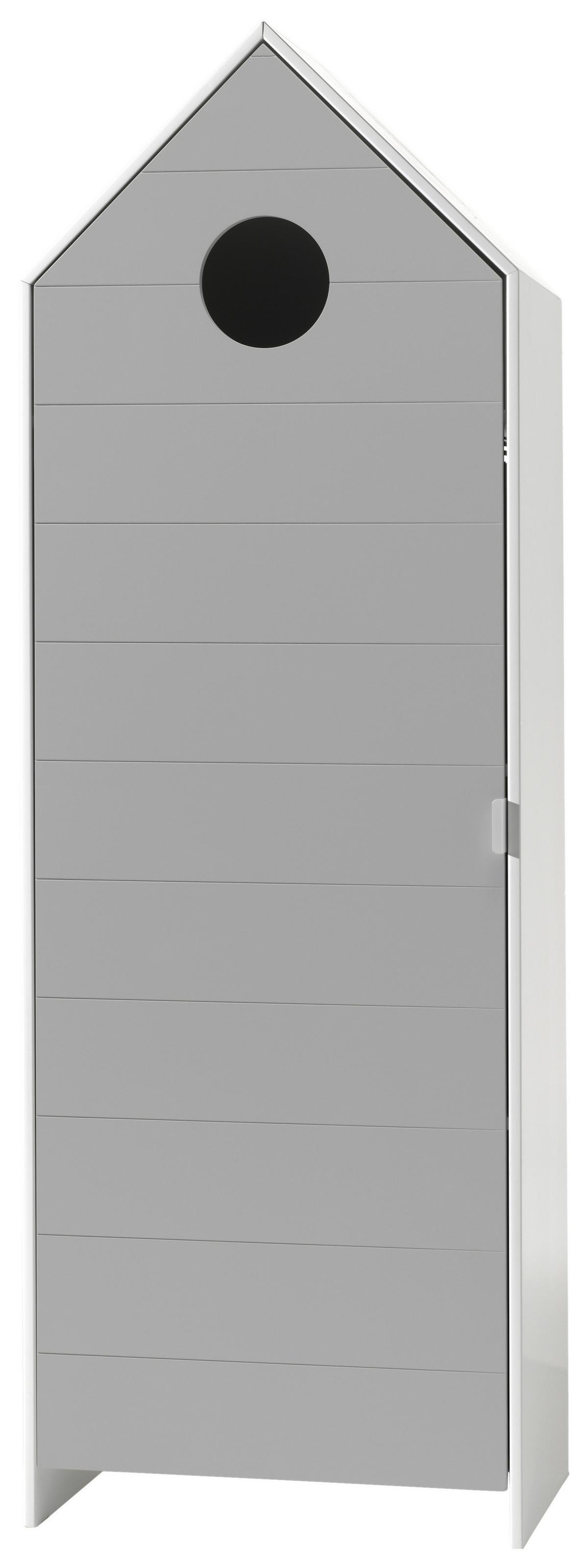 Dětská šatní skříň CASAMI - bílá/šedá, Moderní, kompozitní dřevo (57,6/171,3/37cm) - MID.YOU