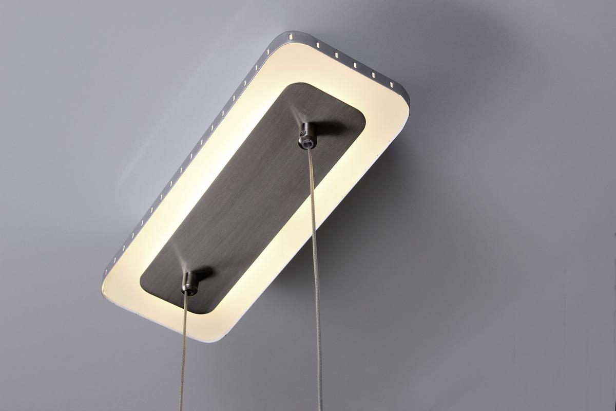 LED-Hängeleuchte Si Solaris H: 120 cm 2-Flammig dimmbar - Edelstahlfarben, Design, Metall (70/12/120cm)
