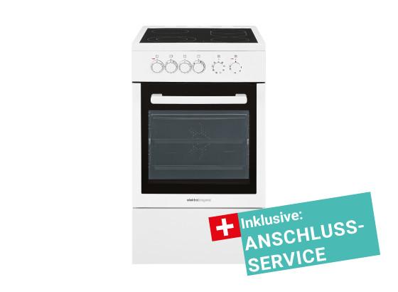 Standherd mit Glaskeramikfeld HSC 51082 W inkl. Service - Weiß, KONVENTIONELL, Metall (50/85/60cm) - Elektra Bregenz