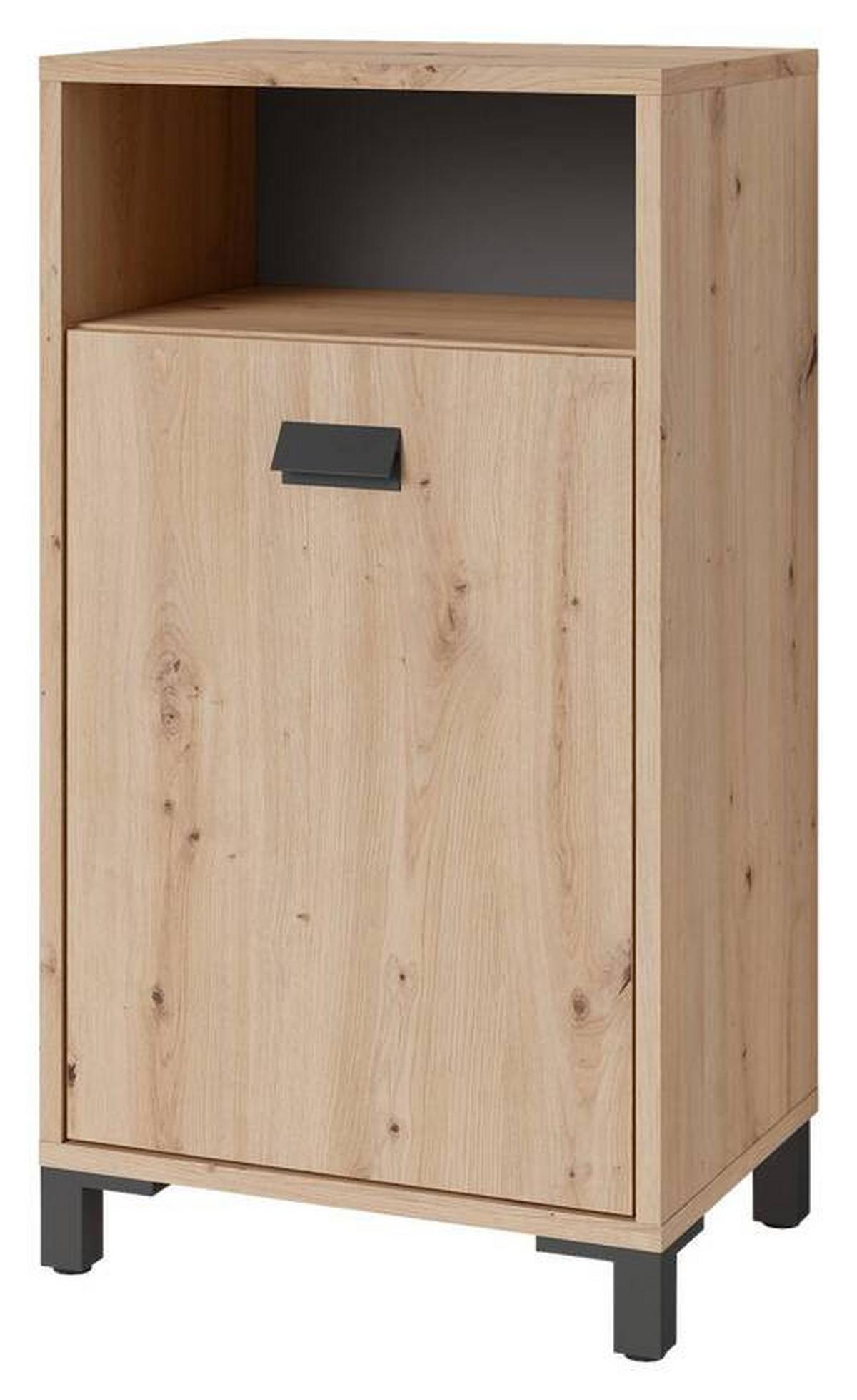 Unterschrank Wellness B: 42 cm Artisan Eiche Dekor - Anthrazit/Schwarz, MODERN, Holzwerkstoff (42/77,5/31cm) - MID.YOU