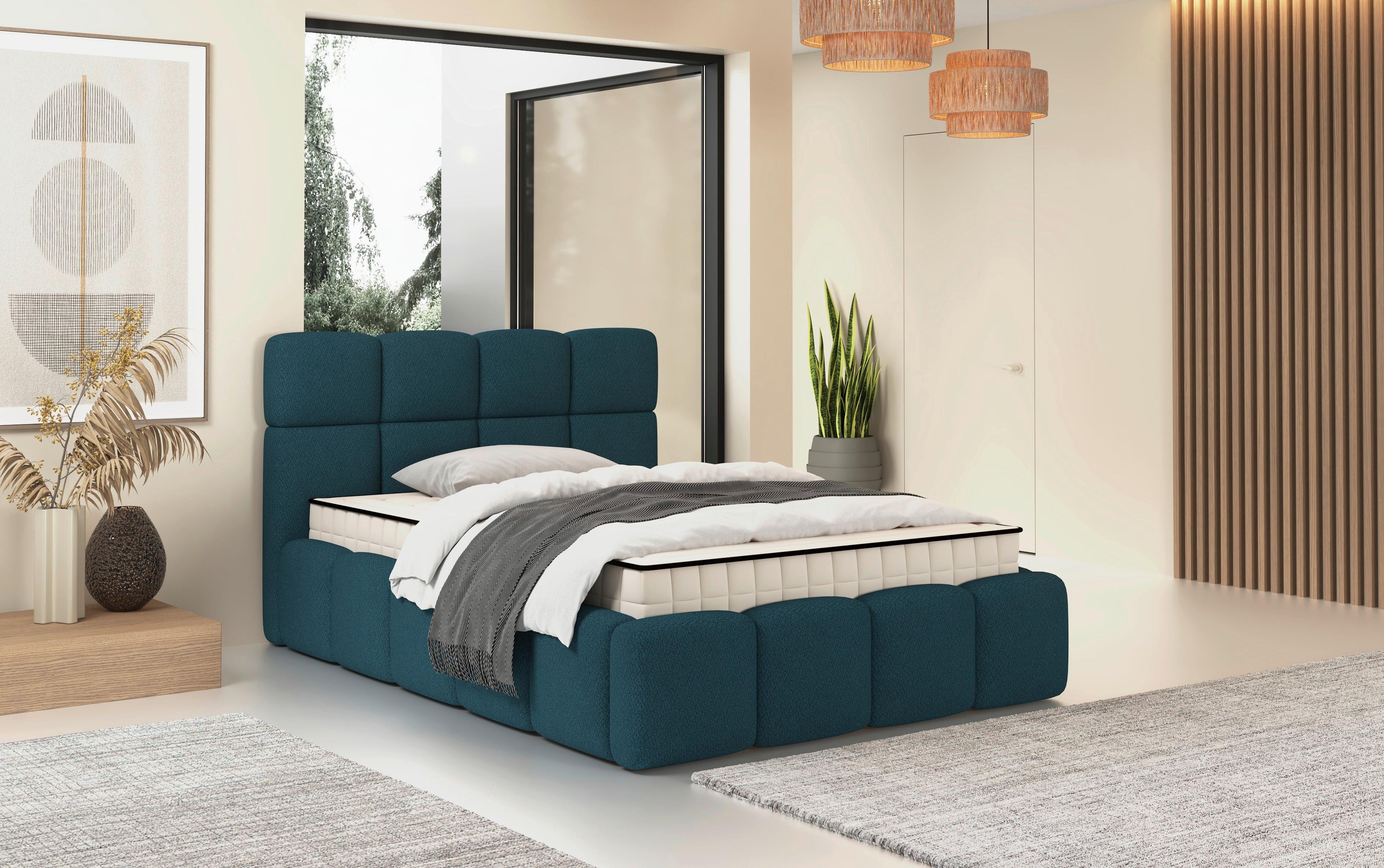 Polsterbett Cloudy M. Matratze Türkis, Lf: 120x200 Cm - Türkis, Trend, Holz/Holzwerkstoff (120/200cm) - Luca Bessoni