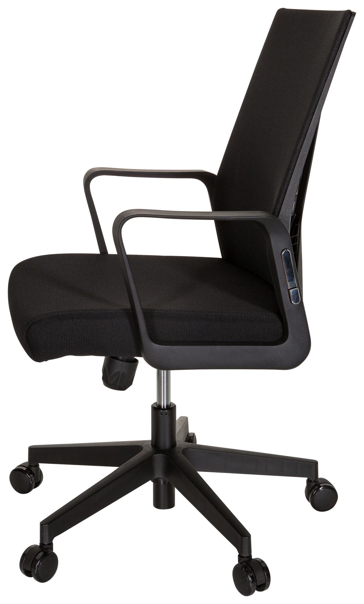 Drehstuhl Enco Schwarz - Schwarz, MODERN, Kunststoff/Textil (57/97/62cm) - MID.YOU