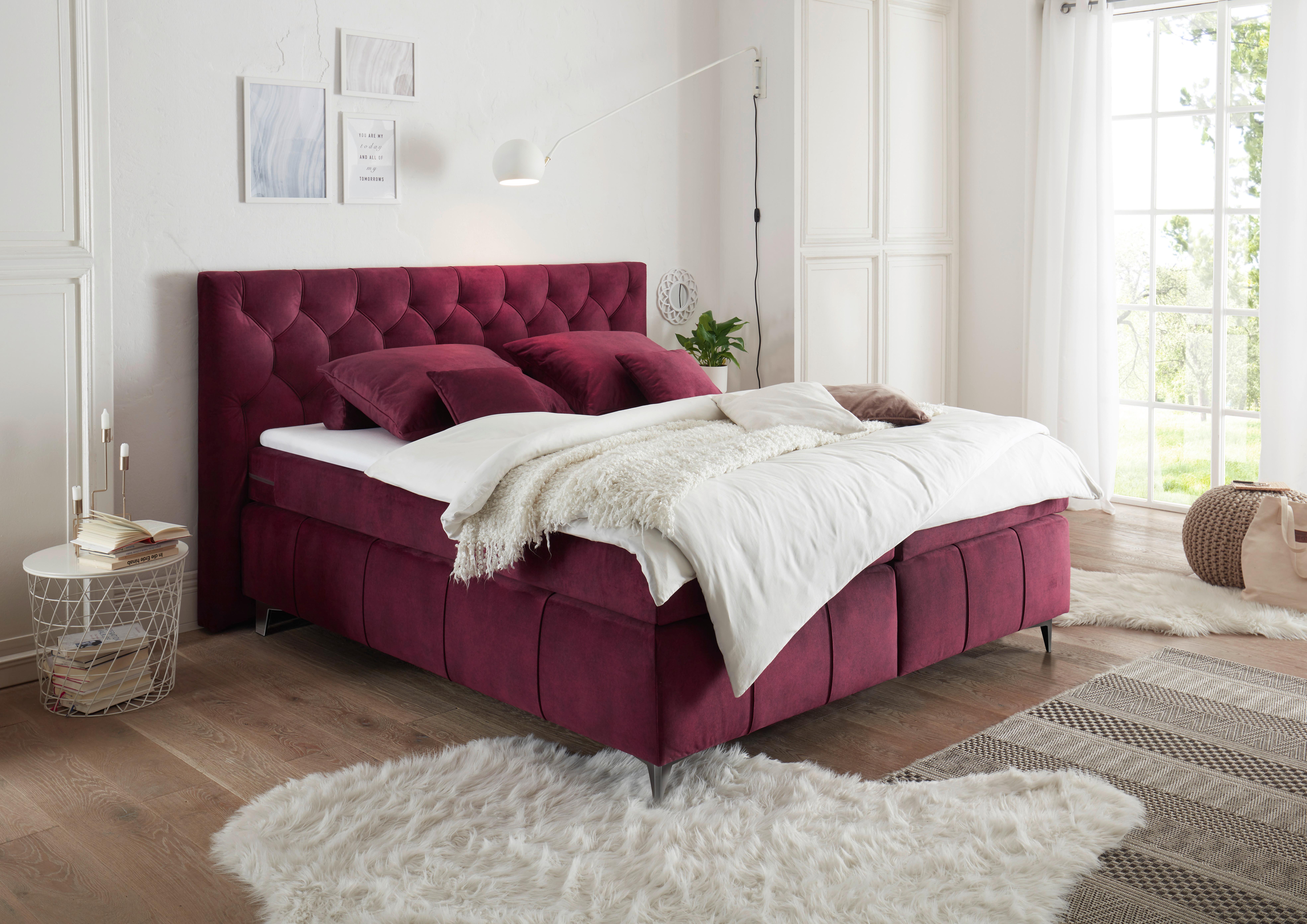 Boxspring posteľ Pembroke, 180x200, antracitová - čierna/antracitová, Basics, kompozitné drevo/textil (180/200cm) - MID.YOU