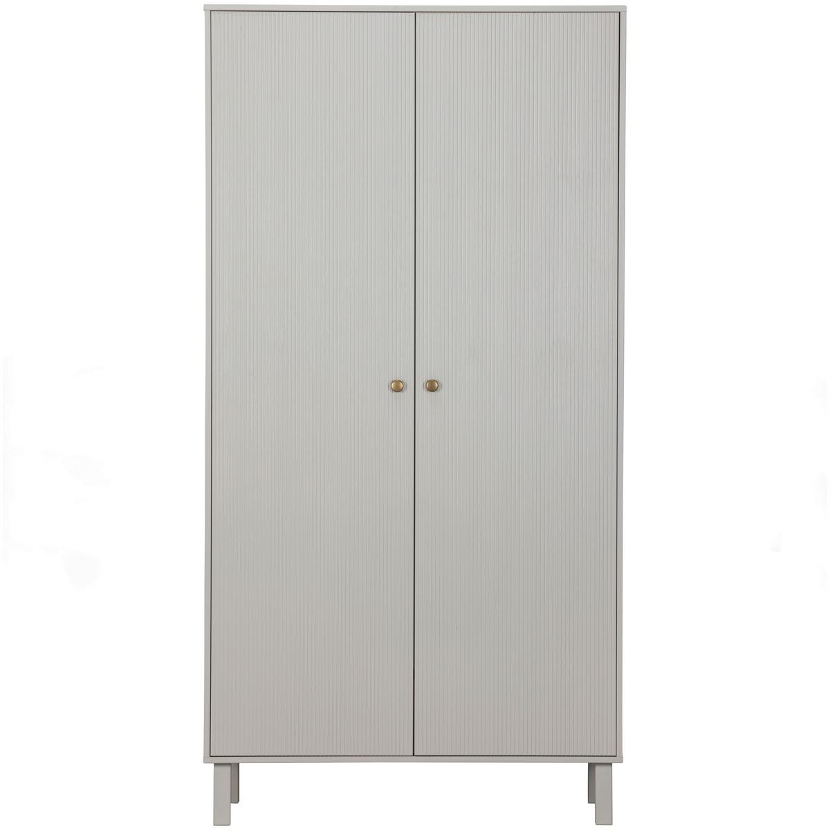 Garderobenschrank Madu Hellgrau B: 100 Cm - Hellgrau, Design, Holz (100/195/53cm) - Livetastic