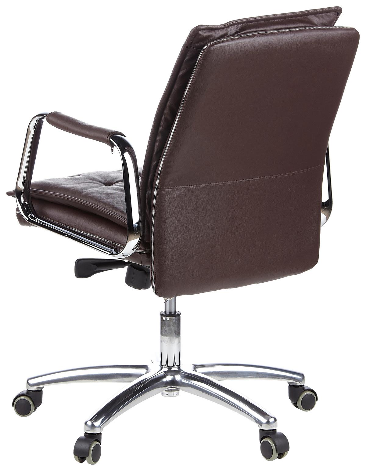 Chefsessel Villa Braun Bis 120 Kg - Silberfarben/Braun, Basics, Leder/Kunststoff (60/109/48cm) - MID.YOU