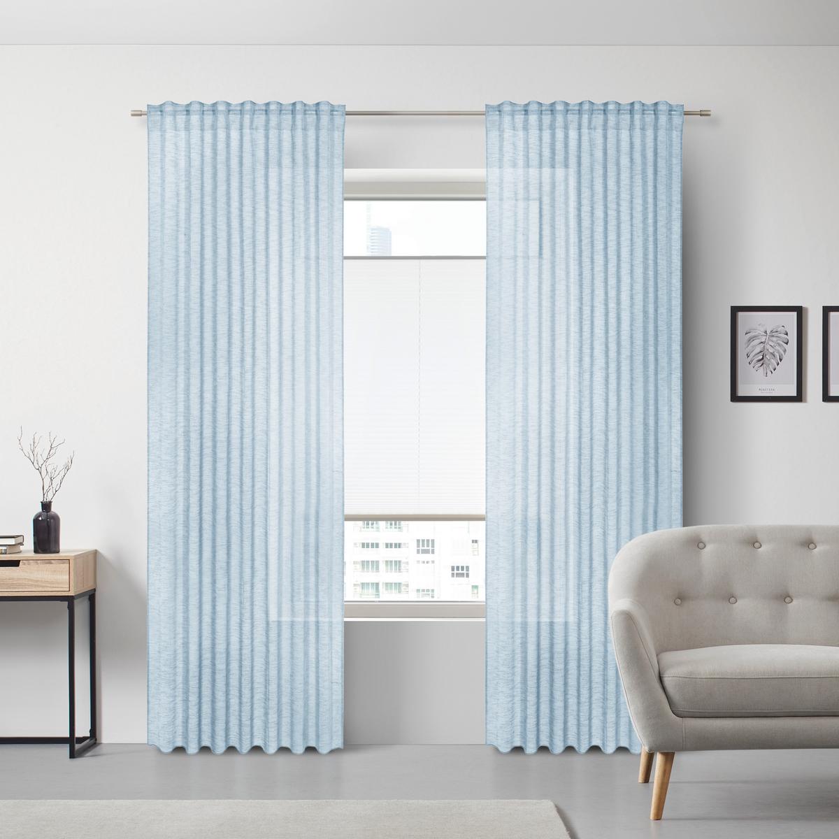HOTOVÝ ZÁVĚS Sigrid, 140/245cm - modrá, Romantický / Rustikální, textil (140/245cm) - Premium Living