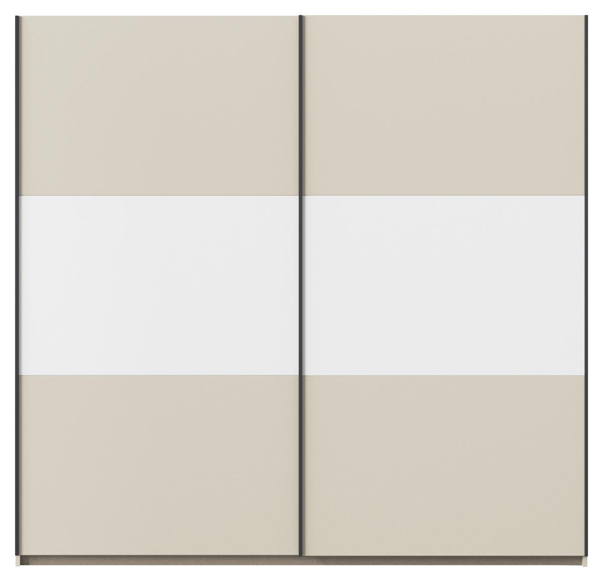 Schwebetürenschrank Neo Weiß Champagner B: 218 - Champagner/Alufarben, MODERN, Holzwerkstoff (218/210/59cm) - Rauch Möbel