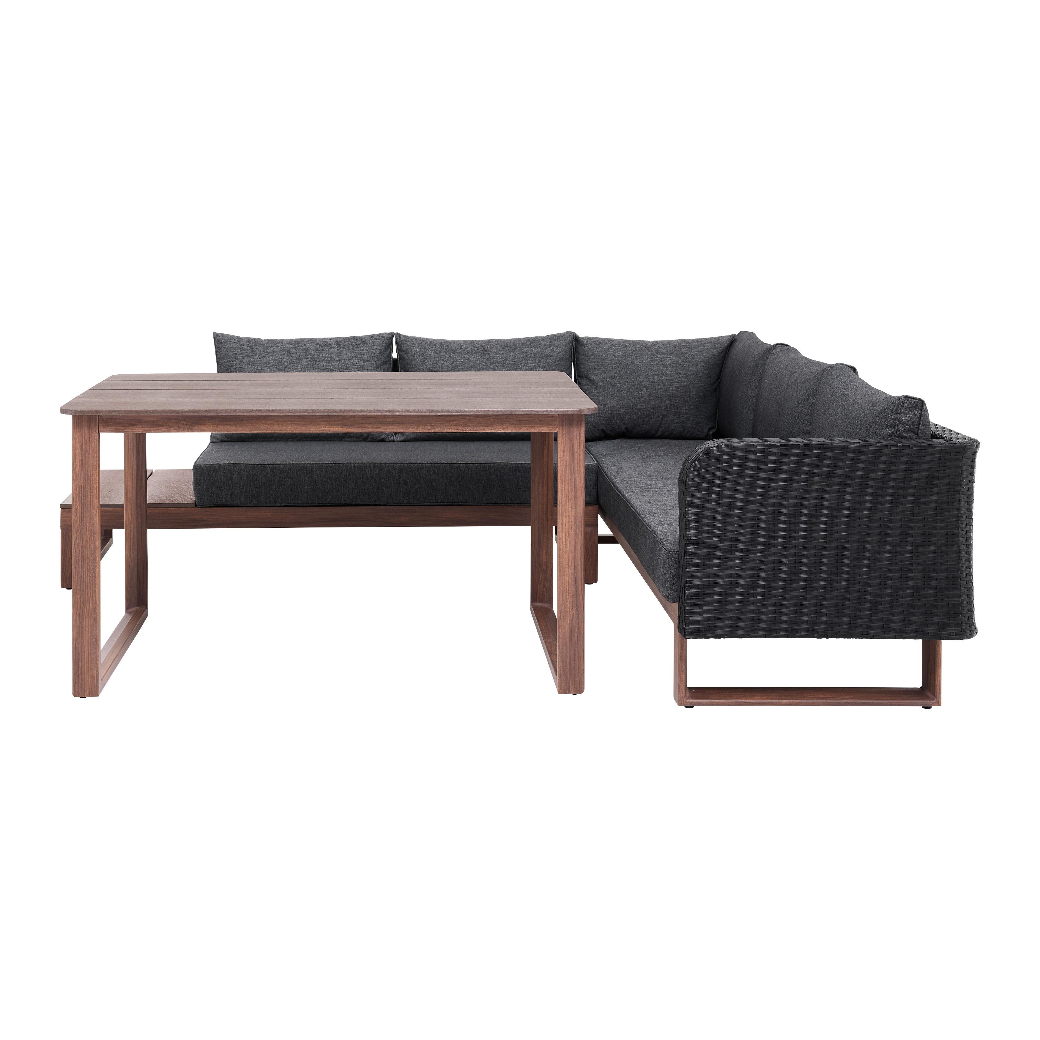 Zahradní Sedací Souprava Elisaveta Tmavěšedá - černá/tmavě šedá, Moderní, kov/textil - Bessagi Garden