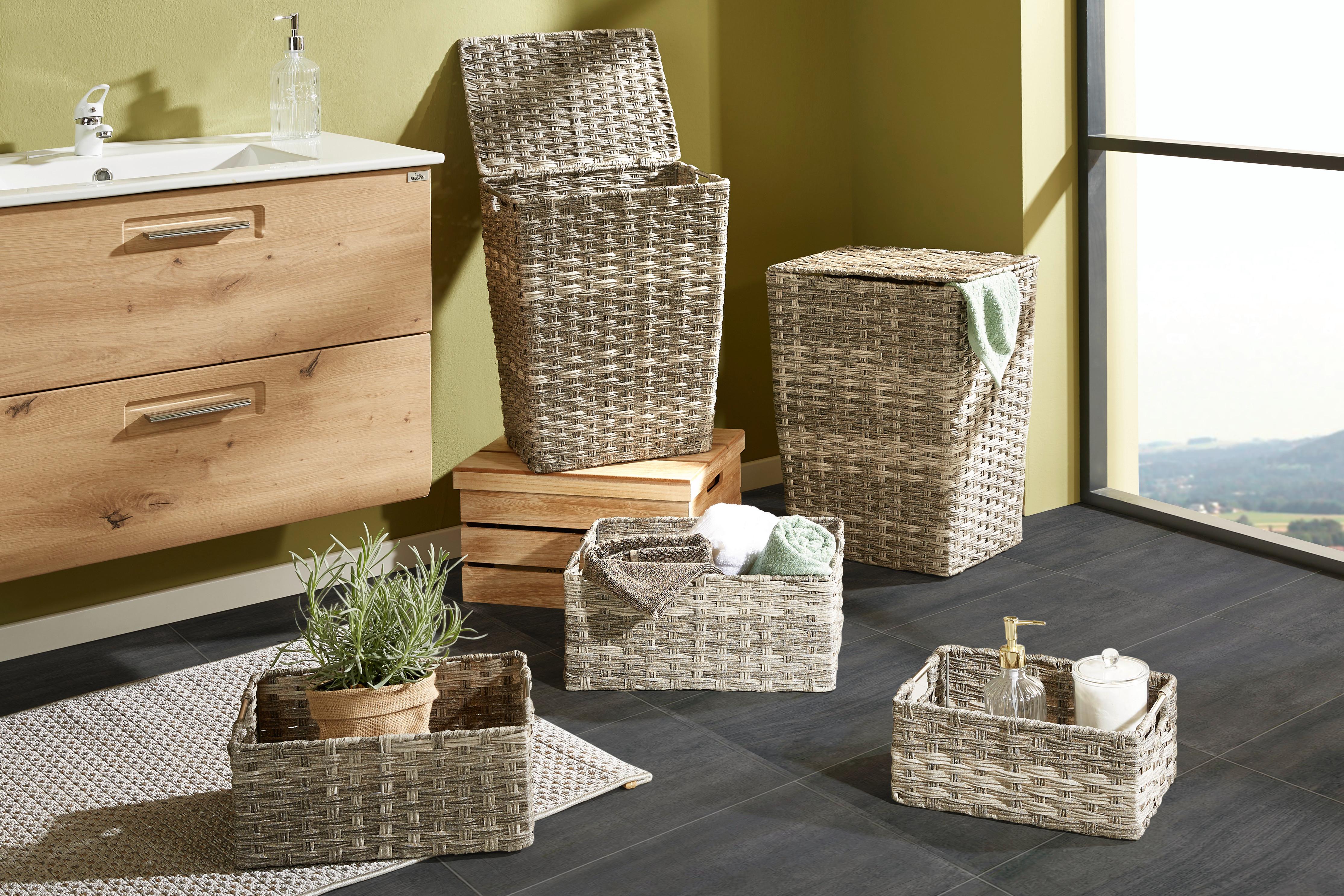 Szennyestartó Jandra - Xl - ezüst/szürke, Romantik / Landhaus, műanyag/fém (40/52/30cm) - James Wood