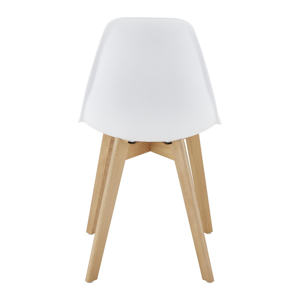 Jedálenská stolička FRIEDA - farba buka/biela, Modern, drevo/plast (54/87,5/46cm) - Modern Living