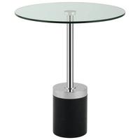 Beistelltisch Lana 125 Schwarz/Silberfarben B: 53 cm - Silberfarben/Schwarz, Design, Glas/Stein (46/46/53cm) - Kayoom