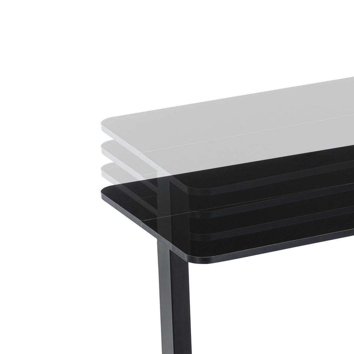 Schreibtisch B: 120 Cm H: 119,5-70,5 Cm Emil Schwarz - Schwarz, MODERN, Holzwerkstoff/Kunststoff (120/70,5-119,5/60cm)