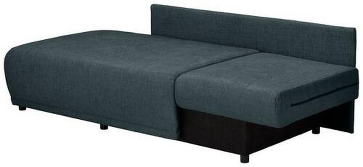 Recamiere Nello Dunkelblau mit Schlaffunktion - Schwarz/Dunkelblau, KONVENTIONELL, Textil (171/73/93cm) - MID.YOU