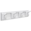 Hakenleiste Helga B: 48 cm 4 Haken - Weiß, MODERN, Holzwerkstoff/Metall (48/10/9cm)