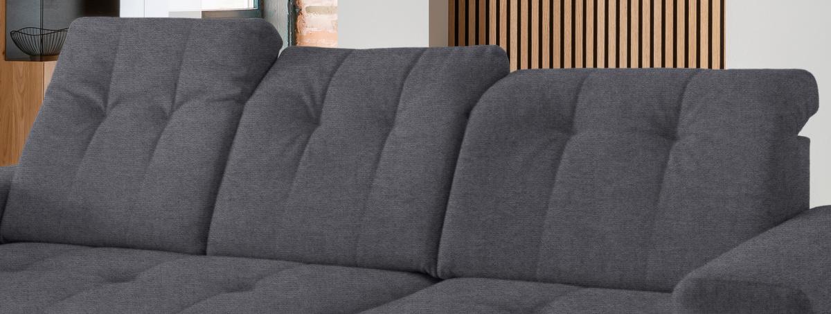 Ecksofa Mit Usb Anschluss Sano, Anthrazit, S: 258x180 Cm - Anthrazit/Schwarz, MODERN, Textil (258/180cm) - Livetastic