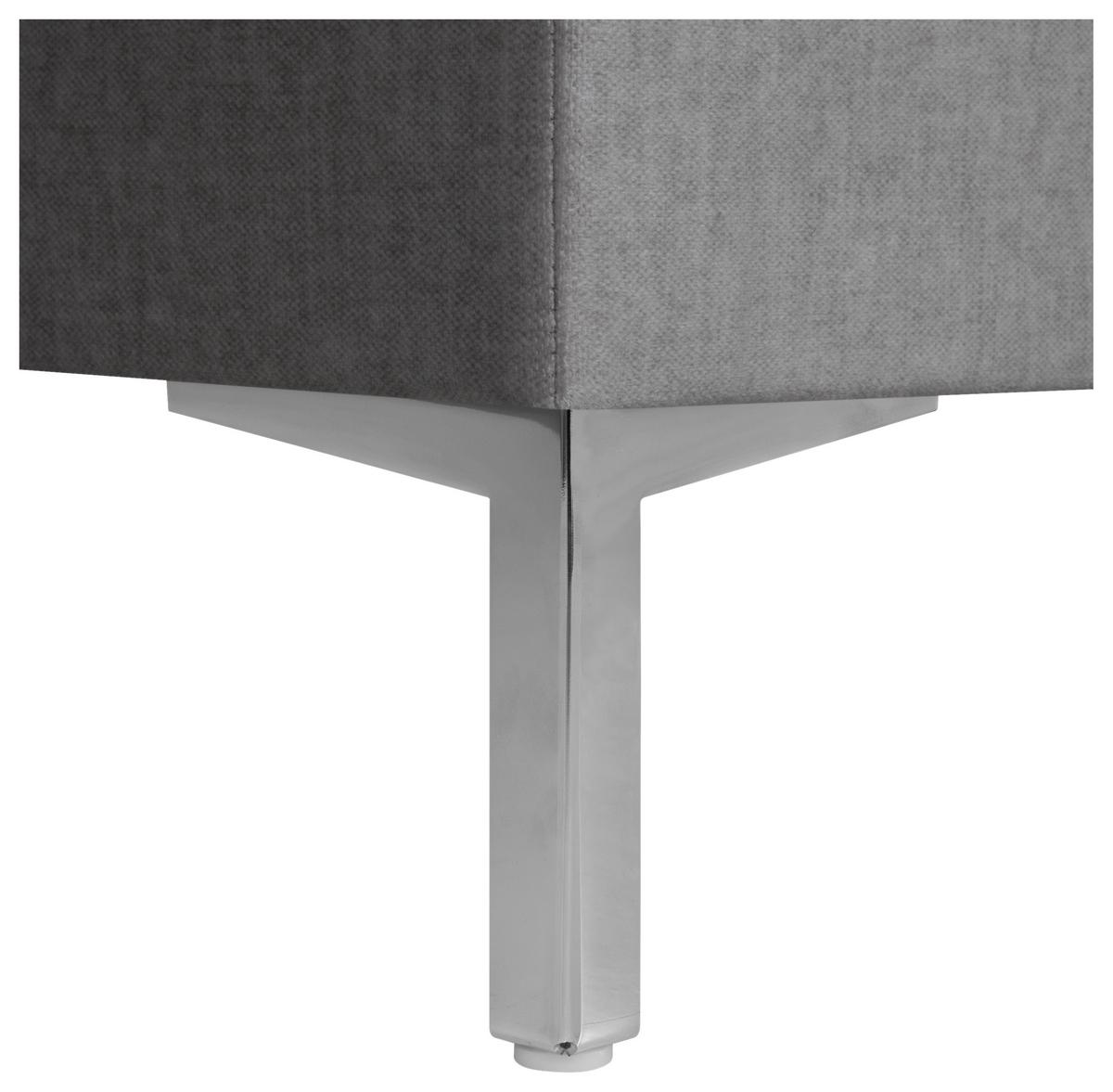 Boxspringbett mit Topper 180x200 cm Graz, Grau - Alufarben/Grau, MODERN, Textil (180/200cm) - MID.YOU