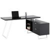 Eckschreibtisch mit Stauraum B: 150 cm H: 75 cm Corinna - Weiß/Grau, MODERN, Holzwerkstoff/Metall (150/60/75cm) - MID.YOU