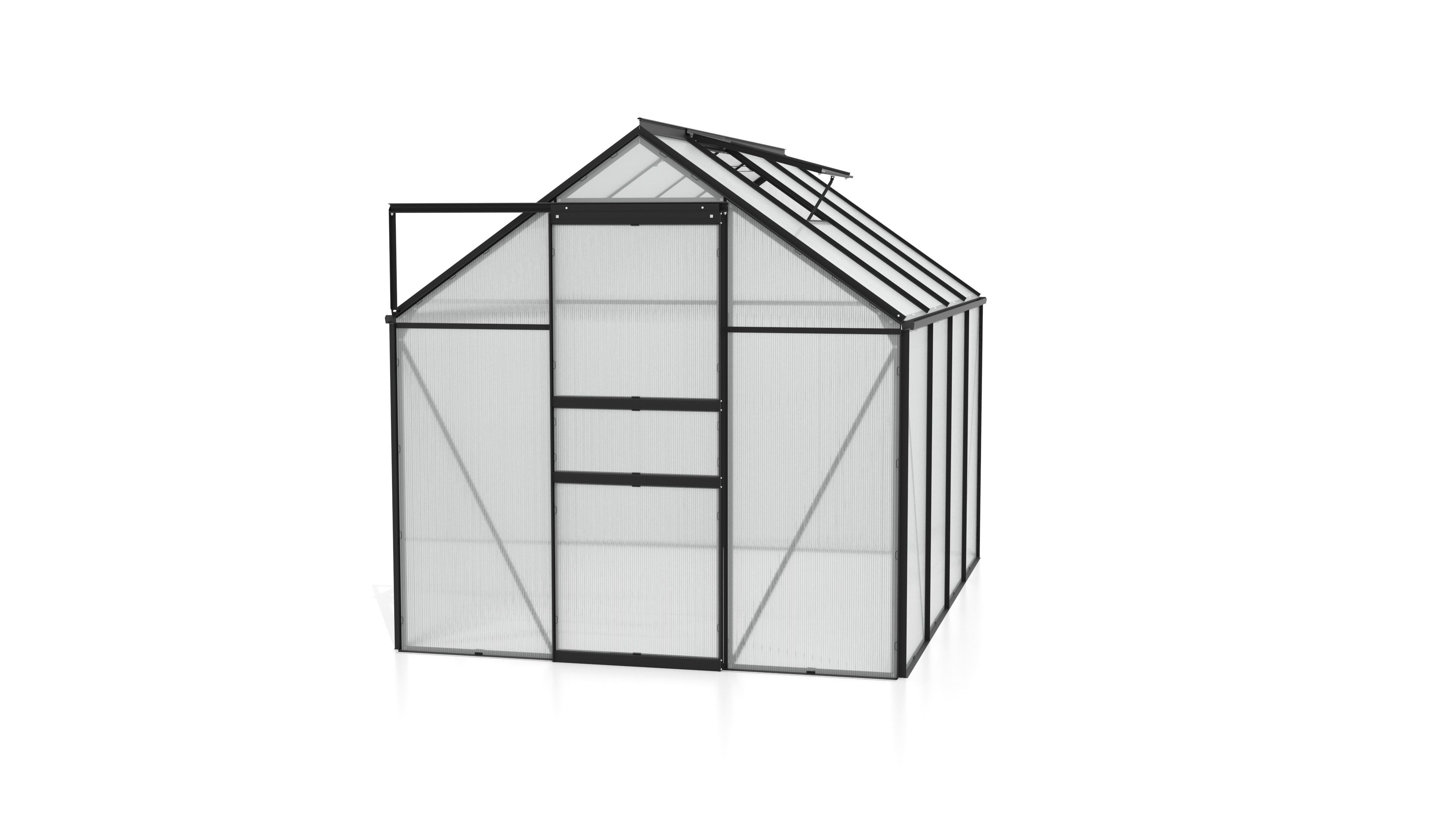 Gewächshausbausatz Comet 5000 5 m2 Metall/Kunststoff - Schwarz, Basics, Kunststoff/Metall (195/197/257cm)