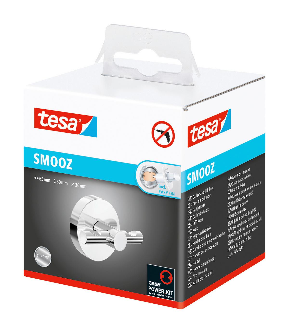 Handtuchhaken Smooz Chromfarben B: 6,25 cm - Chromfarben, Trend, Metall (6,25/5/5cm) - Tesa