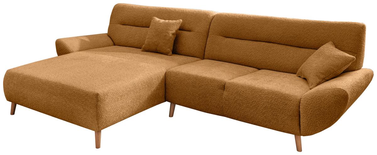 Ecksofa Drago Goldfarben S: 166x290 cm - Wildeiche/Goldfarben, KONVENTIONELL, Textil (166/290cm) - Sadena